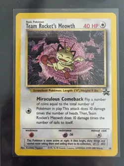 Pokemon Team Rocket's Meowth Wotc Promo 18/53 Regular 40 HP Basic 2000 Wizards - Image 1