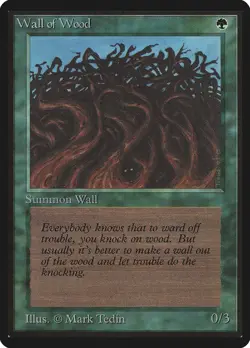 Wall of Wood Beta HEAVILY PLD Green Common MAGIC THE GATHERING MTG CARD ABUGames - Image 1