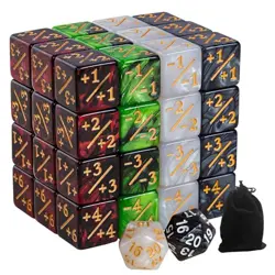 50 MTG Counters Dice Marble Bulk Spindown Life Counter Black&white, Red&green - Image 2
