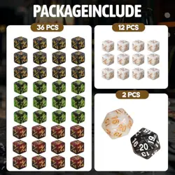 50 MTG Counters Dice Marble Bulk Spindown Life Counter Black&white, Red&green - Image 3