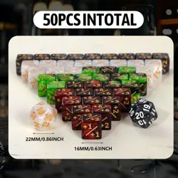 50 MTG Counters Dice Marble Bulk Spindown Life Counter Black&white, Red&green - Image 4