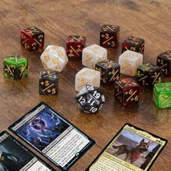 50 MTG Counters Dice Marble Bulk Spindown Life Counter Black&white, Red&green - Image 5