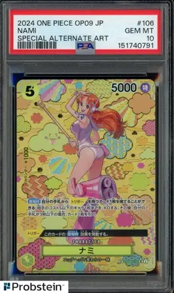 2024 One Piece OP09 Japanese Special Alternate Art #106 Nami PSA 10 GEM MINT - Image 1