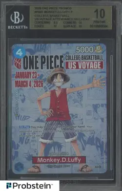 2026 One Piece Promos College Basketball US Voyage #P055 Monkey.D.Luffy BGS 10 - Image 1