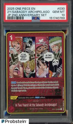 2025 One Piece EN JP 2nd Anniversary In 2 Years Sabaody Archipelago PSA 10 - Image 1