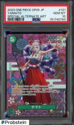 2023 One Piece OP05 Japanese Special Alternate Art #121 Yamato PSA 10 GEM MINT - Image 1