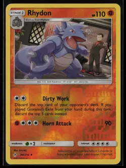 Rhydon 94/214 Pokemon Unbroken Bonds Uncommon Near Mint Reverse Holo - Image 1