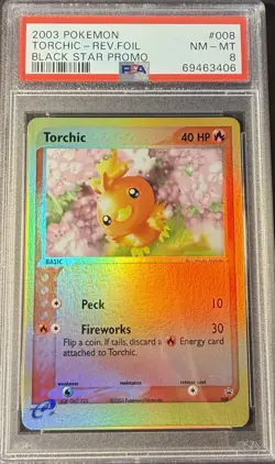 2003 Pokemon Black Star Promo 008 Torchic Reverse PSA 8 NM-MT - Image 1