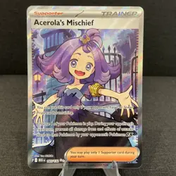 Acerola's Mischief 165/132 Mega Evolution Full Art Ultra Rare Holo Pokemon Card - Image 1