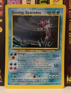 Neo Revelation Shining Gyarados 65/64 Holo Foil Rare Pokemon HEAVILY PLAYED - Image 1