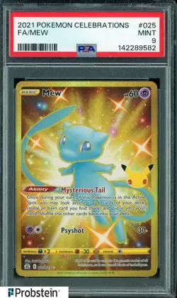 2021 Pokemon Celebrations #025 FA Mew PSA 9 MINT - Image 1