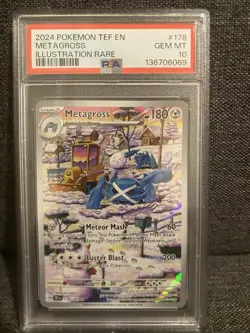 2024 Pokemon TCG—Metagross #178 Temporal Forces—Illustration Rare Foil PSA 10 - Image 1