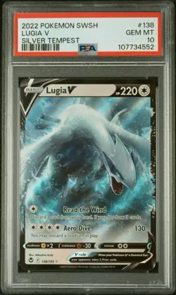 PSA 10 GEM MINT Lugia V #138 Pokemon Sword & Shield Silver Tempest - Image 1