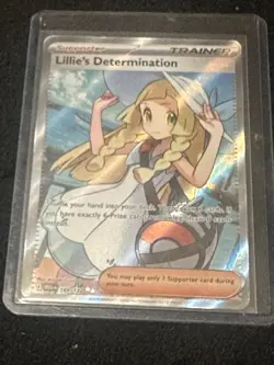 Pokemon Lillie’s Determination 169/132 Illustration Rare Holo Card Mega Evo Mint - Image 1