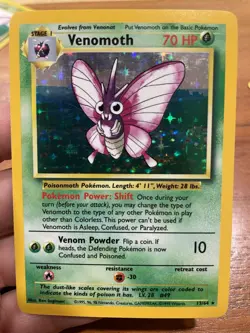 Pokemon Venomoth Jungle Holo Rare Unlimited 13/64 WOTC 70HP Stage 1 English - Image 1