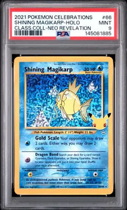 PSA 9 2021 POKEMON CELEBRATIONS CLASSIC COLLECTION #66 SHINING MAGIKARP-HOLO - Image 1