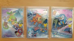 Pokemon First Partner Illustration Sinnoh Starter Set - Turtwig Chimchar Piplup! - Image 1