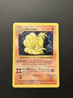 Pokemon TCG Ninetales Base Set Shadowless Holo Rare 12/102 80 HP Wizards - Image 1