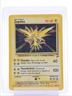 ZAPDOS 2000 POKEMON BASE SET 2 HOLO RARE 20/130 Q1048 - Image 1