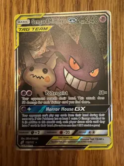 Gengar & Mimikyu Tag Team GX Alternate Art 165/181 Pokemon TeamUp MP - Image 1