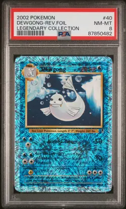 2002 POKEMON LEGEND COLL #40 DEWGONG-REVERSE FOIL PSA 8 - Image 1
