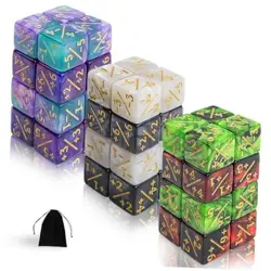 48 Pcs MTG Dice Counters Token Dice, Magic The Gathering Glitter 6 Colors - Image 1