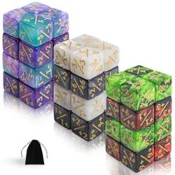 48 Pcs MTG Dice Counters Token Dice, Magic The Gathering Glitter 6 Colors - Image 2