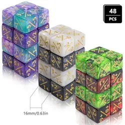 48 Pcs MTG Dice Counters Token Dice, Magic The Gathering Glitter 6 Colors - Image 3