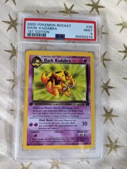 2000 Pokemon Rocket Dark Kadabra 1st Edition 39/82 PSA 9 MINT - Image 1
