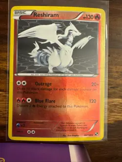 Reshiram 26/114 Holo Rare Black & White Pokemon Reverse Holo Moderately Played - Image 1