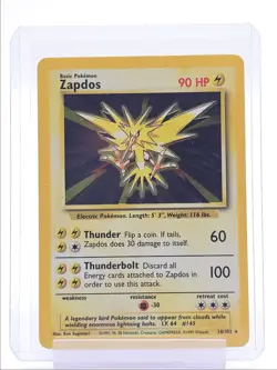 ZAPDOS 1999 POKEMON BASE SET HOLO RARE 16/102 Q1048 - Image 1