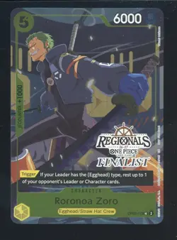 One Piece English OP07-13 Roronoa Zoro Offline Regional Finalist Promo - Image 1