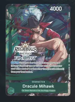 One Piece English ST12-003 Dracule Mihawk Offline Regional Finalist Promo - Image 1