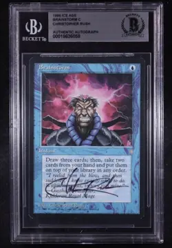 Vintage Brainstorm Ice Age Blue Instant Autographed Christopher Rush (BGS Auto) - Image 1