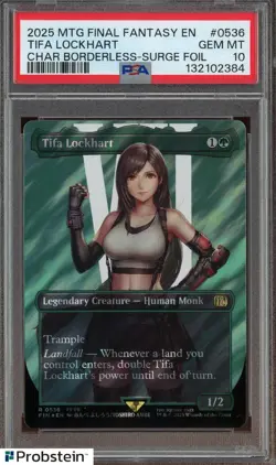 2025 MTG Final Fantasy Borderless Surge Foil #0536 Tifa Lockhart PSA 10 GEM MINT - Image 1