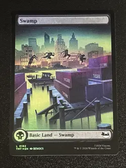 MTG Teenage Mutant Ninja Turtles Swamp Full Art Foil 0193 NM - Image 1