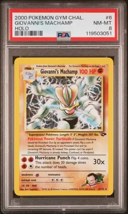 2000 POKEMON GYM CHALLENGE #6 GIOVANNI'S MACHAMP HOLO PSA 8 - Image 1