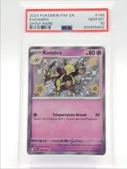 KADABRA 2024 POKEMON PALDEAN FATES SHINY RARE 149/091 PSA 10 Q1518 - Image 1