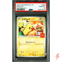 PSA 10 Pikachu 020/M-P MEGA McDonald's Promo Pokemon Card Japanese 2025 #2ZR - Image 1