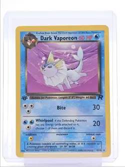 DARK VAPOREON 2000 POKEMON TEAM ROCKET 1ST EDITION UNCOMMON 45/82 Q1048 - Image 1