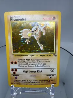 1999 Pokemon Fossil Hitmonlee 7/62 Holo WOTC Vintage Card - Image 2