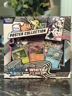 Pokemon TCG Black Bolt & White Flare Unova Poster Collection – NEW SEALED - Image 1