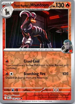 Team Rocket's Houndoom 038/182 Uncommon Destined Rivals Pokemon Reverse Holo NM - Image 1