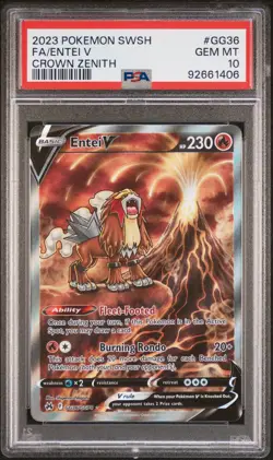 Pokemon TCG Entei V Full Art GG36/GG70 Crown Zenith PSA 10 - Image 1