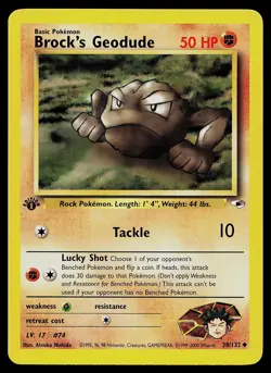 Pokemon Card - Brock's Geodude 1st Edition Gym Heroes 38/132 Uncommon - Image 1
