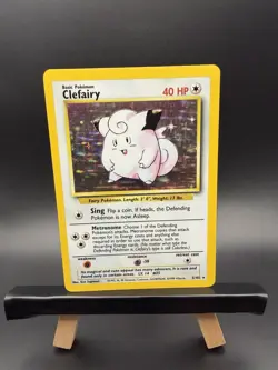 Pokemon TCG Clefairy Base Set Holo Unlimited Rare Card 5/102 LP Condition - Image 1