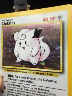 Pokemon TCG Clefairy Base Set Holo Unlimited Rare Card 5/102 LP Condition - Image 3
