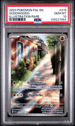 2023 POKEMON PAL EN-PALDEA EVOLVED ILLUSTRATION RARE #219 SUDOWOODO PSA 10 - Image 1