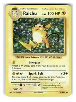 Raichu 36/108 Holo Rare Evolutions Pokemon Holo Lightly Played - Image 1