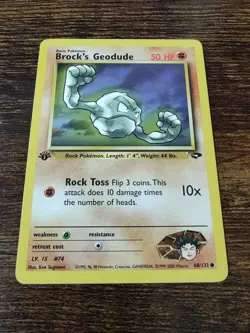 Pokemon Gym Challenge 1st Edition Brock's Geodude 68/132 - Image 1